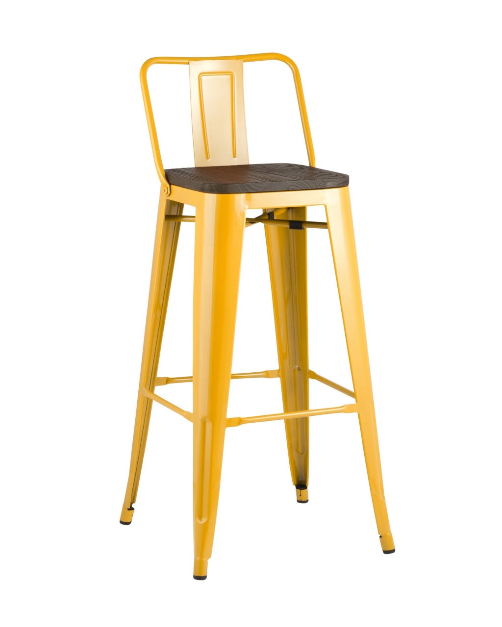 Стул барный Tolix Wood 75.5  со спинкой Желтый
