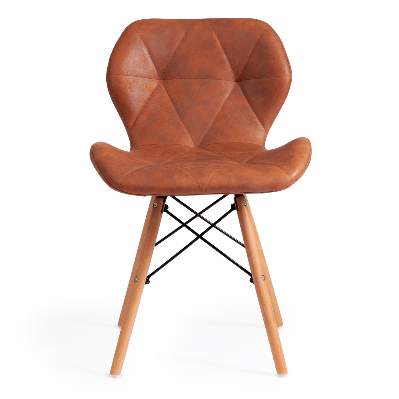 Стул STUTTGART (mod. 74) экокожа/дерево береза/металл, 50 х 47 х 73 см, античный коричневый RH02-13/натуральный