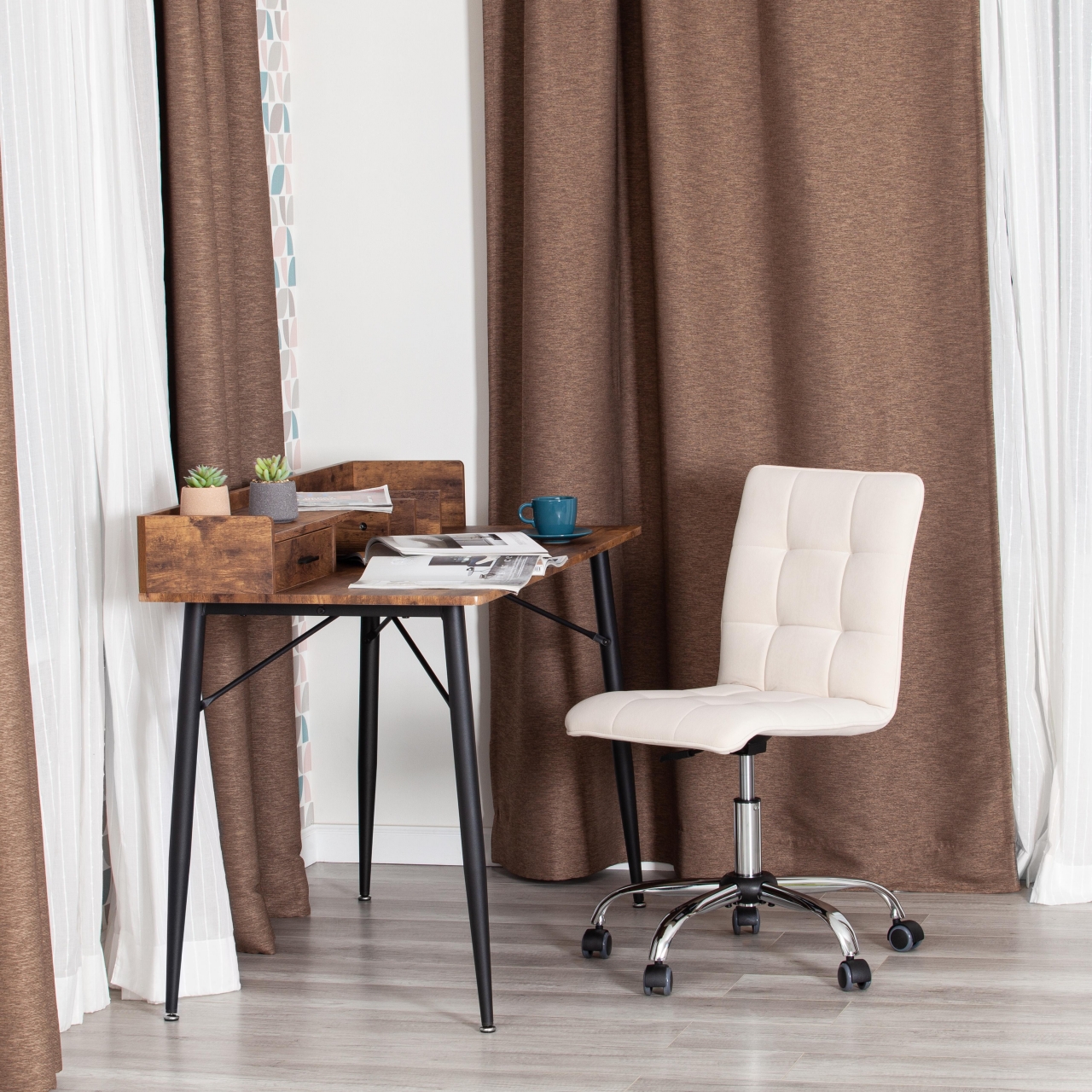 Кресло офисное ZERO СС флок , молочный, 4