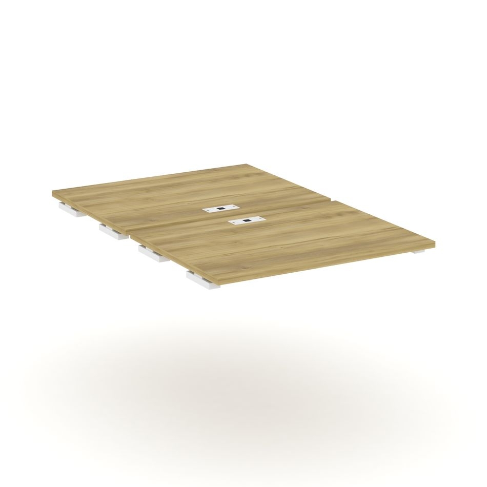 Двойной стол-приставка к двум опорным тумбам/шкафам CONCEPT CN.DSPR-005 Дуб Винченцо Белый