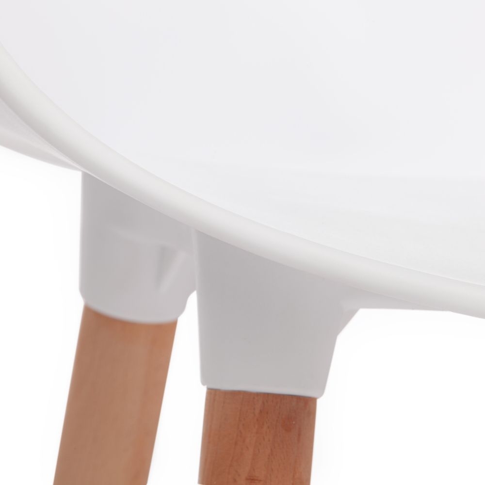 Стул QXX (mod. C1058) / 1 шт. в упаковке пластик/дерево, 54 х 56 х 78 см, белый 018 /натуральный