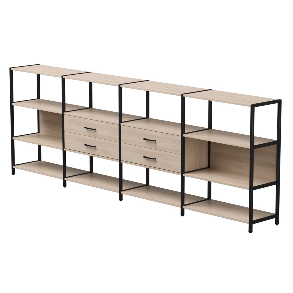 Набор стеллажных систем Everprof EVO №4 Дуб Соната Черный