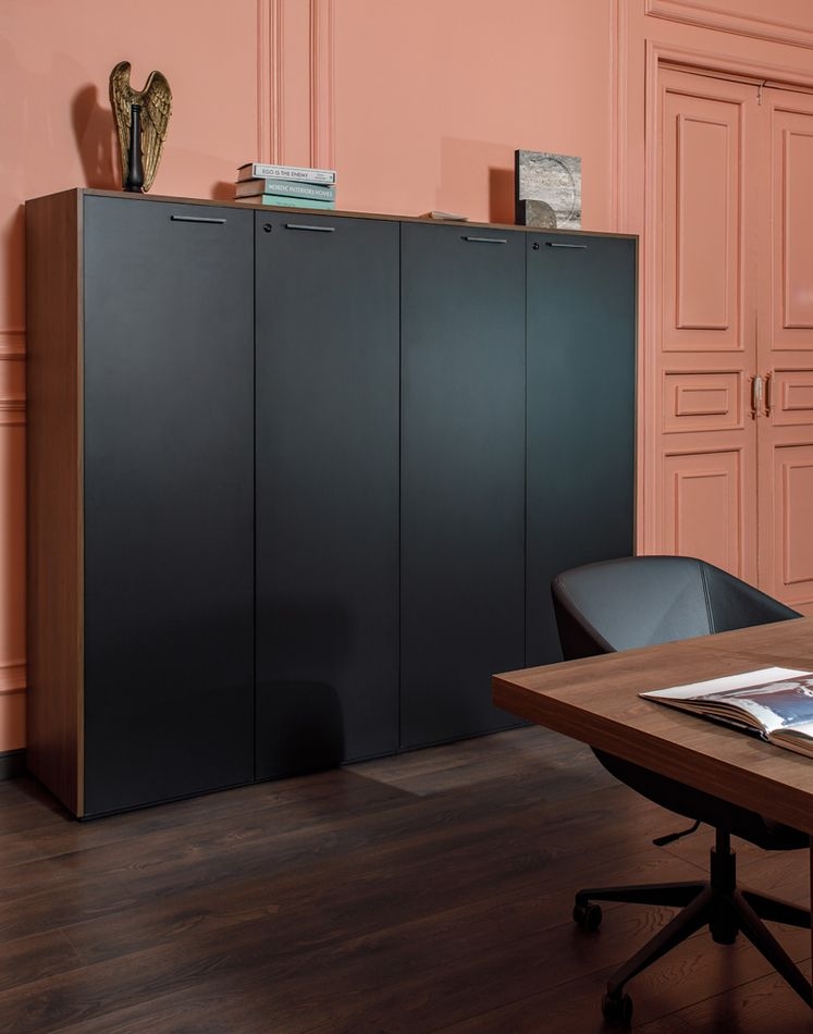 Шкаф для бумаг х2 MURANO 108 604 KR/BL Кальяри/Черный