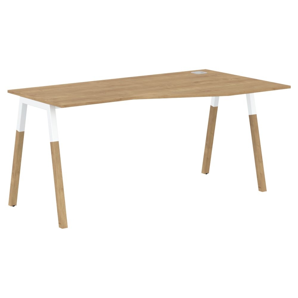 Стол эргономичный правый Forta FCT 1567 R Дуб Гамильтон Белый премиум