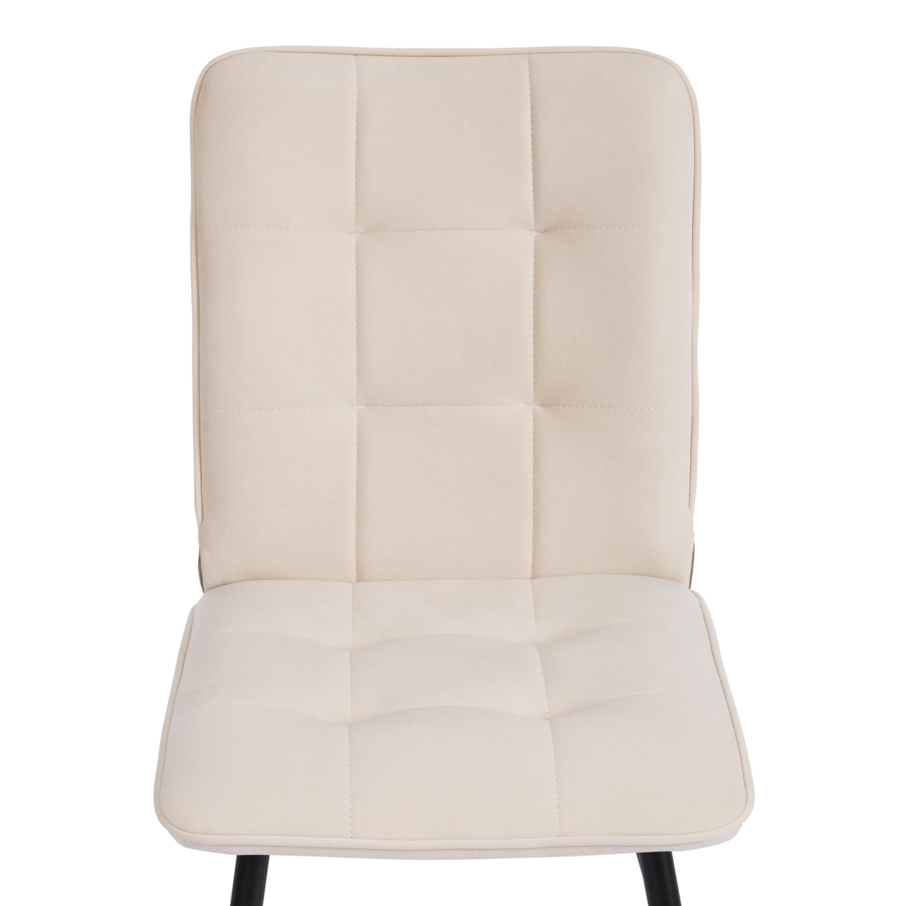 Стул обеденный Bari флок , 46х55х89, молочный/черный, 4