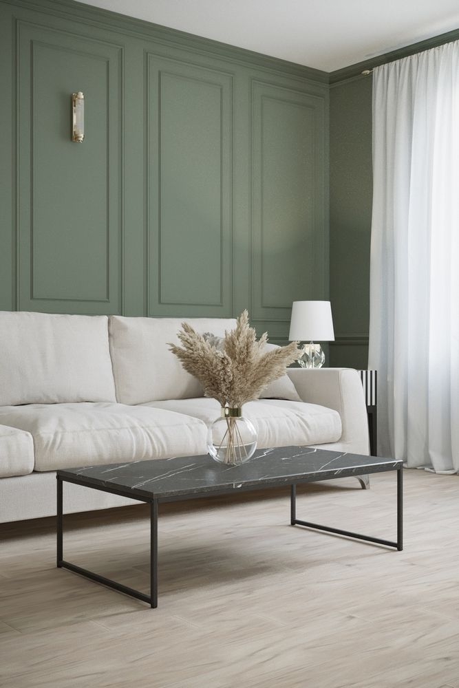 Стол журнальный Инсайд Черный мрамор / Черный