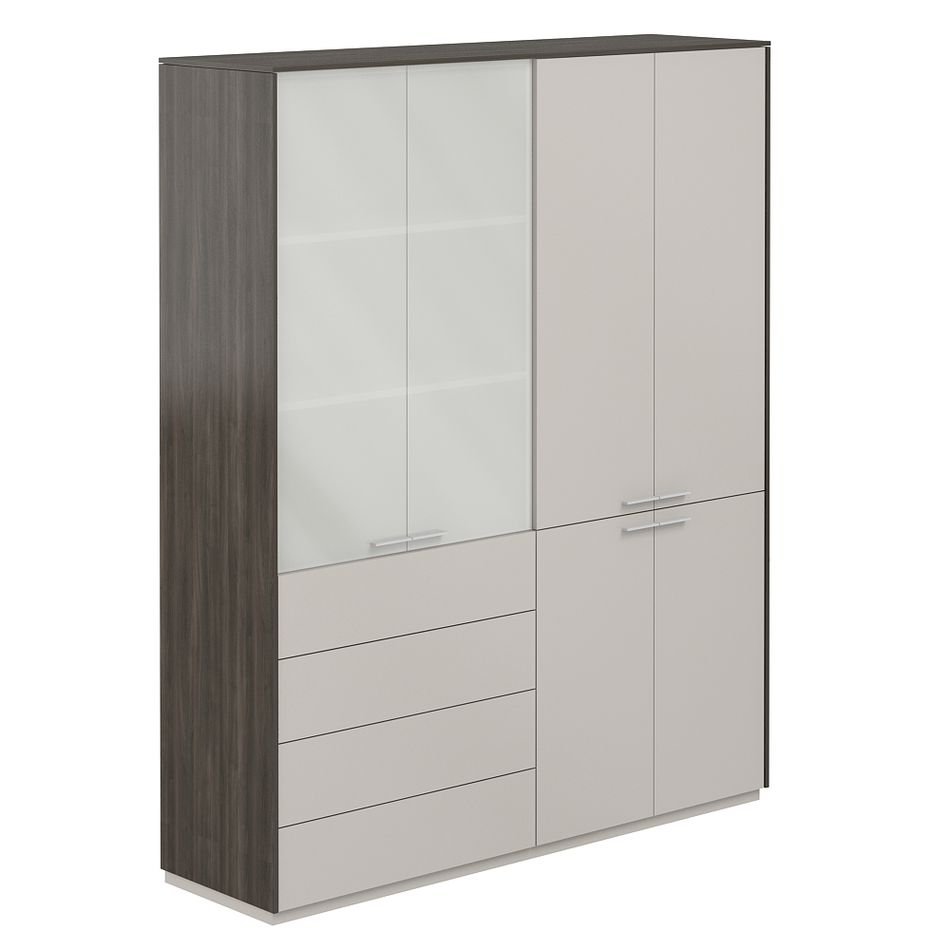 Шкаф высокий двойной Atlas NZ-0321+NZ-0332.BT.GS Бренсон Трюфель Серый камень