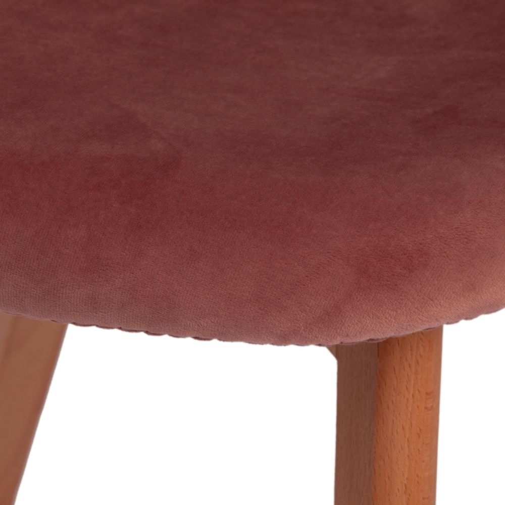 Стул CINDY SOFT (mod. C1021F1) / 1 шт. в упаковке вельвет/дерево бук, 53 х 45 х 81 см , коралловый (HLR 44)/натуральный
