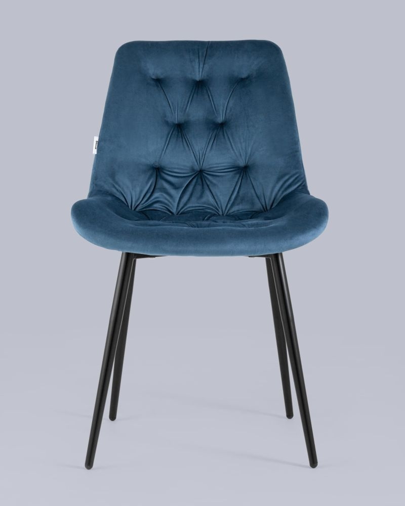 Стул Джастин велюр Пыльно-синий