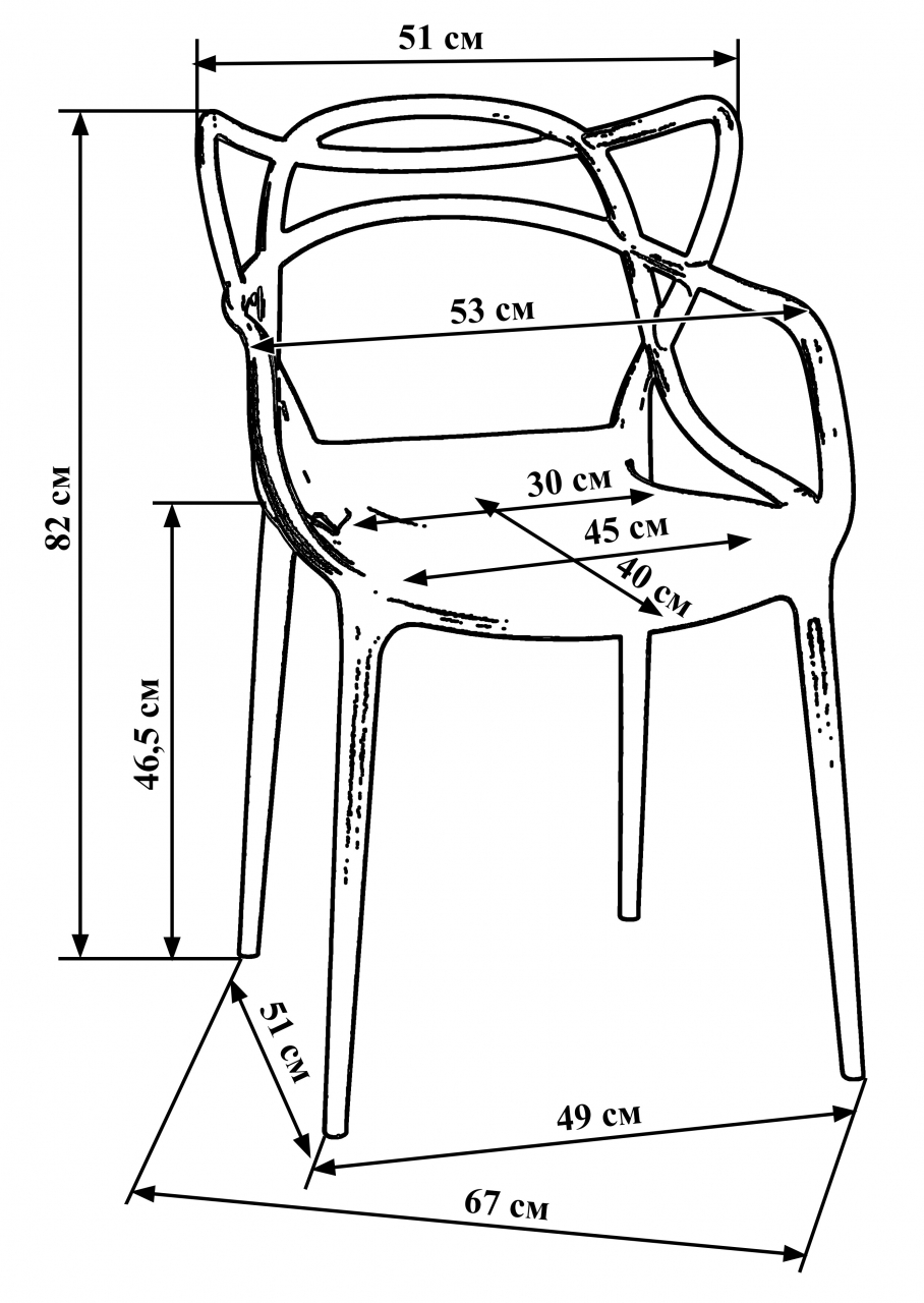 Стул обеденный DOBRIN MASTERS Черный B-03