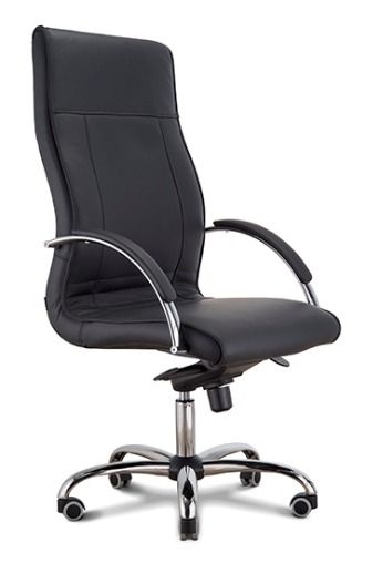 Кресло с высокой спинкой на крестовине Чик D100 Черное