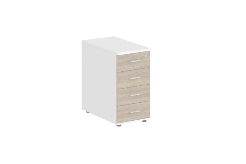 Тумба приставная с 4 ящиками Sigma SG.521.WH.OD Белый Дуб темный