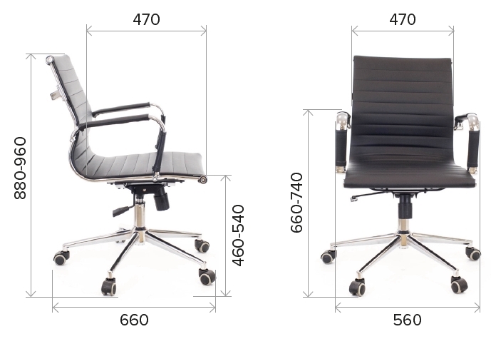 Кресло для персонала Everprof Leo Black T экокожа Черный