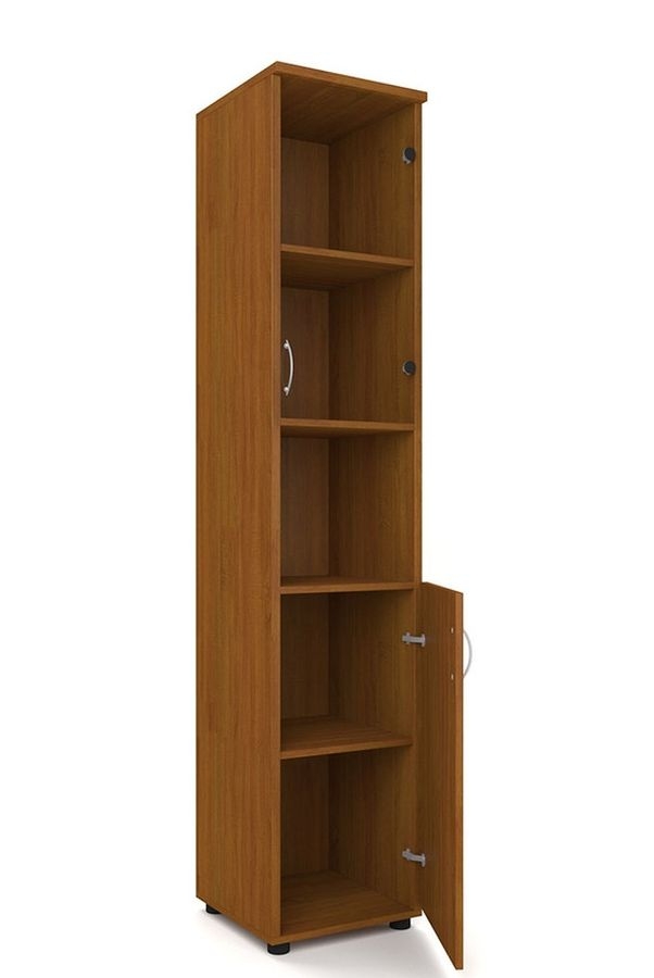 Шкаф для документов узкий с тонированными стеклами Р.П-4СТ Крафт золотой