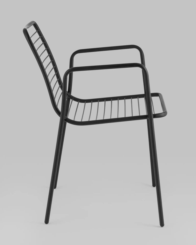 Стул Дели с подлокотниками металл черный