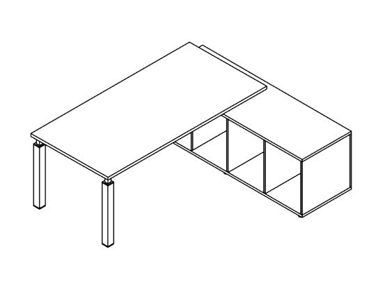 Стол на опорной сервисной тумбе (правый) GDB BLISS BL200TSD Акация Аури