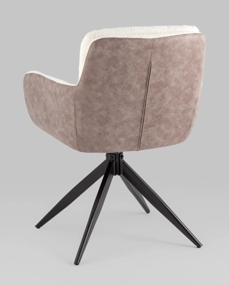 Стул Waldo молочный c бежевой экокожей