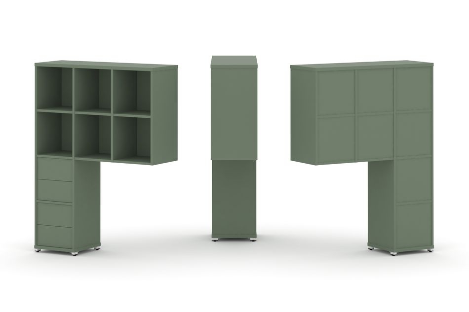 Надставка на стол высокая односторонняя + задняя стенка (8 шт.) + блок с 2-мя ящиками (2 шт.) CONCEPT CN.ONV-005 Кобо Белый металл