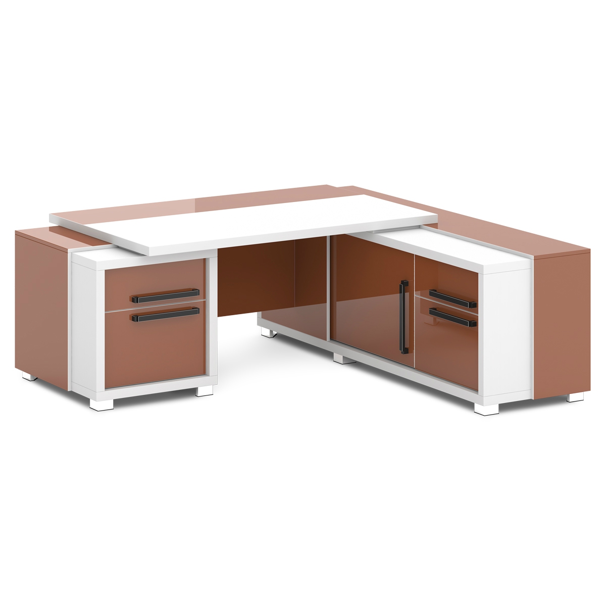 Стол руководителя с тумбой и греденцией Grace L-113-4 правый