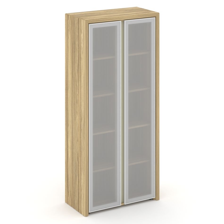 Шкаф высокий широкий (2 высоких фасада стекло сатин в раме) Corner COR.ST-1.10R Гикори Песочный