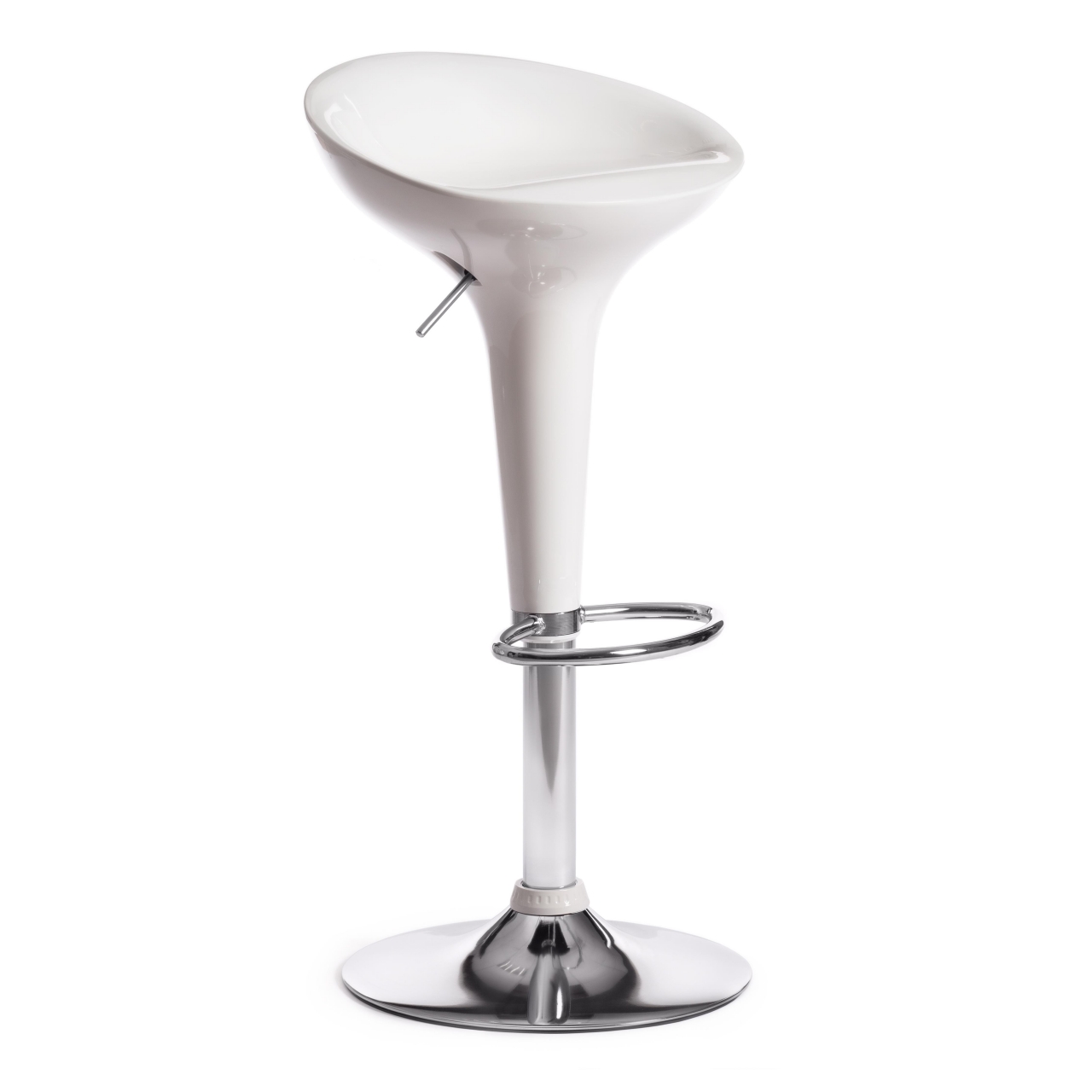 Стул барный NAIL (mod. KY801) металл/пластик, 42*44*67-88 см, белый/хром