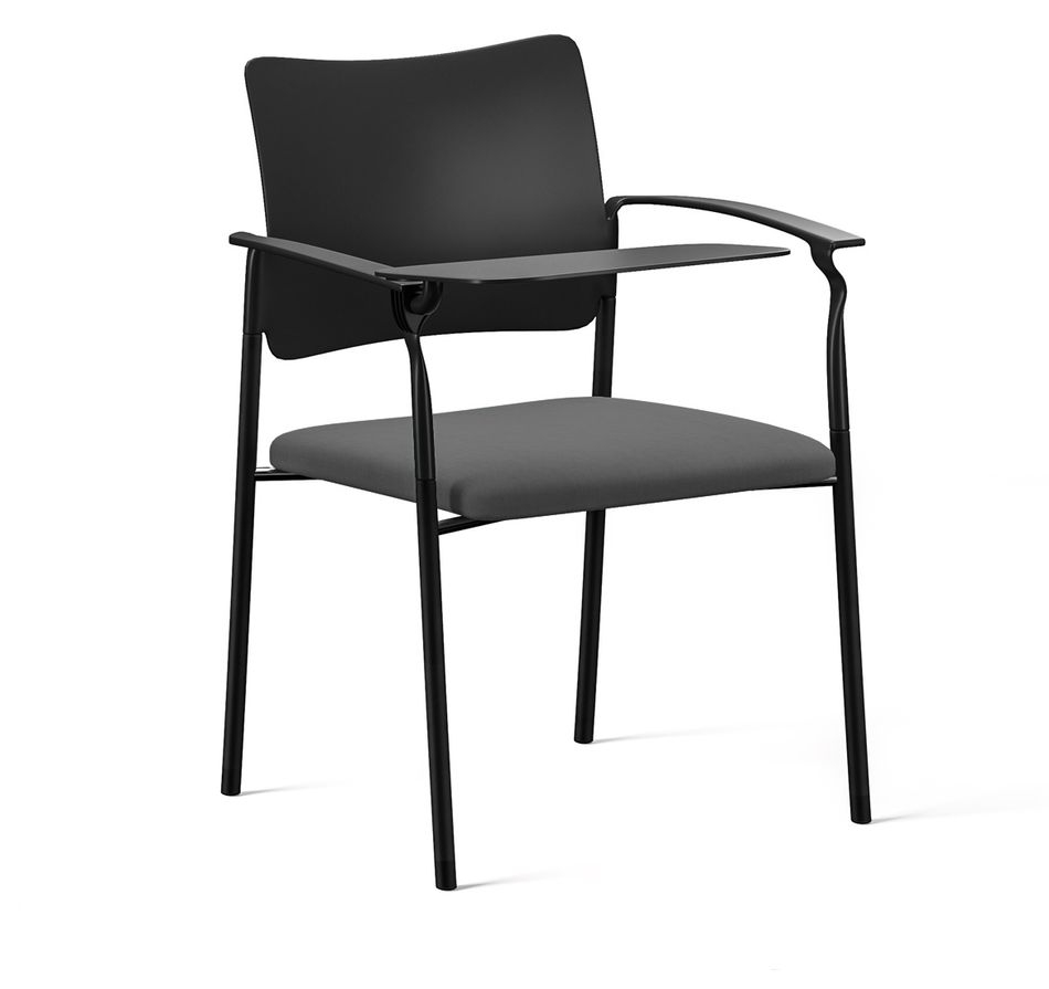 Кресло на черных опорах со столиком PINKO plastic 4legs black Montana 804 Arms+WT Серый Черный