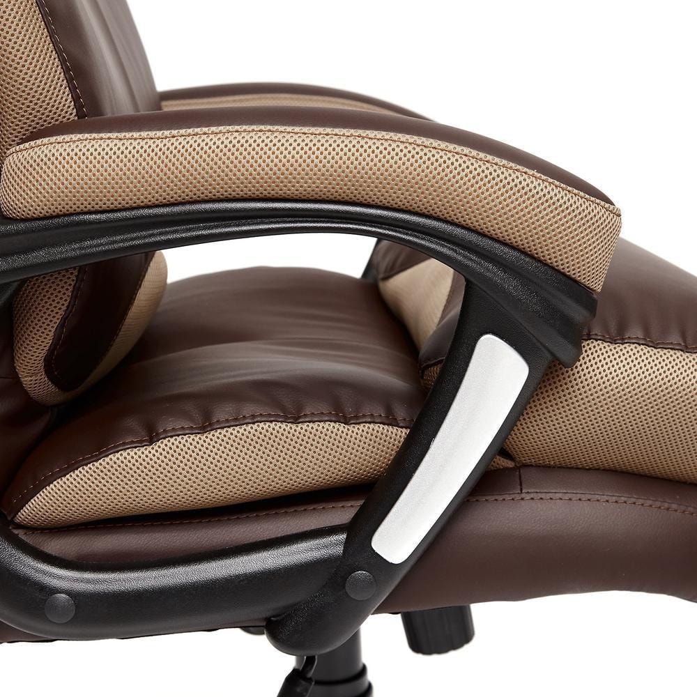 Кресло DUKE кож/зам/ткань, коричневый/бронза, 36-36/21