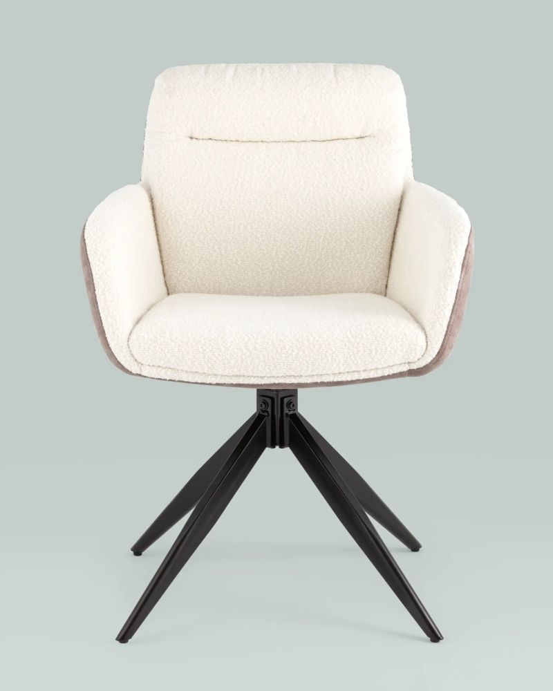 Стул Waldo молочный c бежевой экокожей