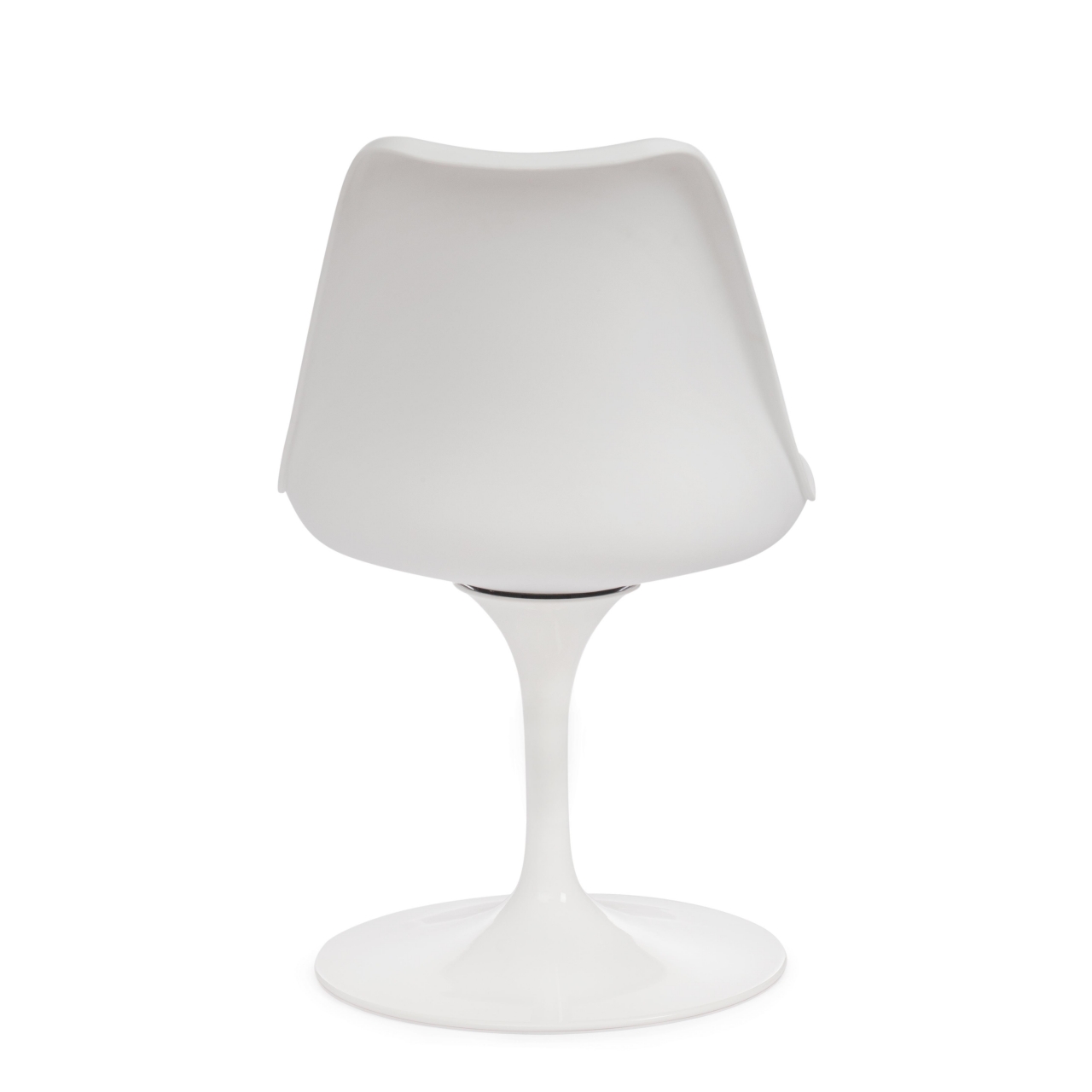 Стул TULIP FASHION CHAIR (mod.109) металл/пластик/PU, 55x48x81см, белый / белый