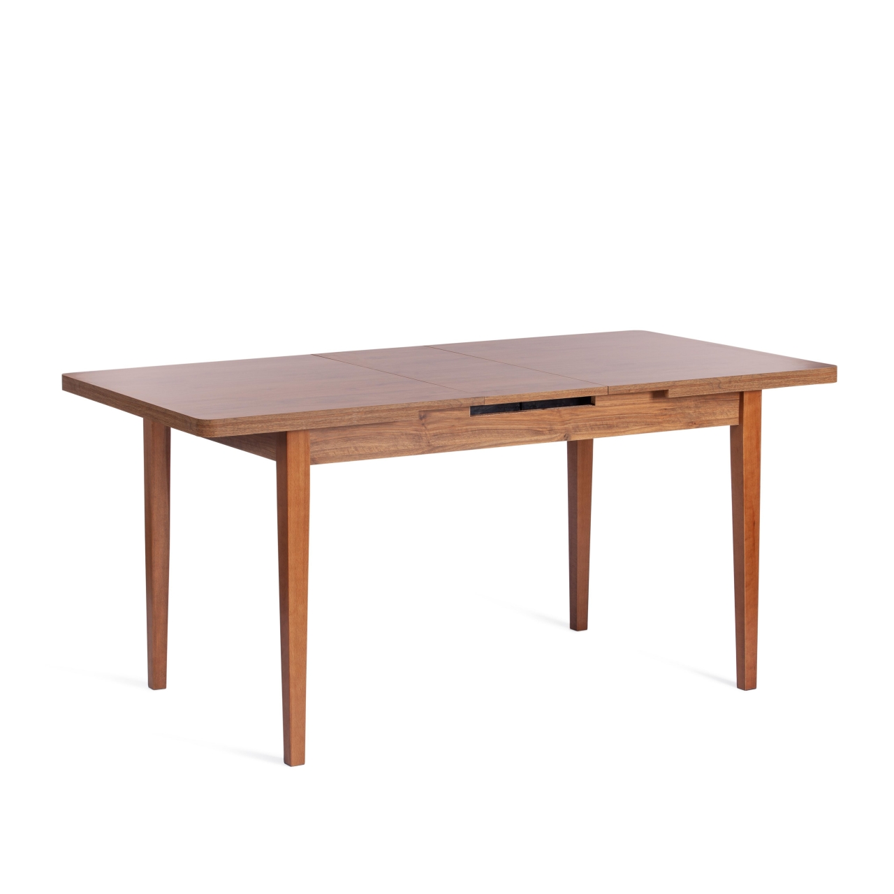 Стол обеденный AISHA (mod. 1151) ЛДСП+меламин/дерево граб, 130+35 х 80 х 75 см, walnut (орех)