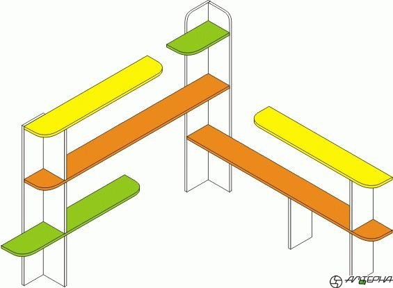 Стеллаж для хранения игрушек угловой Незнайка СХу