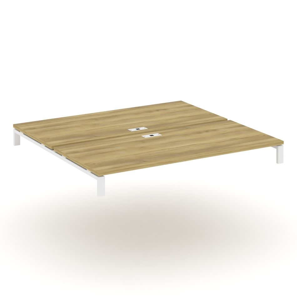 Двойной стол надставка на две опорные тумбы CONCEPT CN.DSN-008 Дуб Винченцо Белый