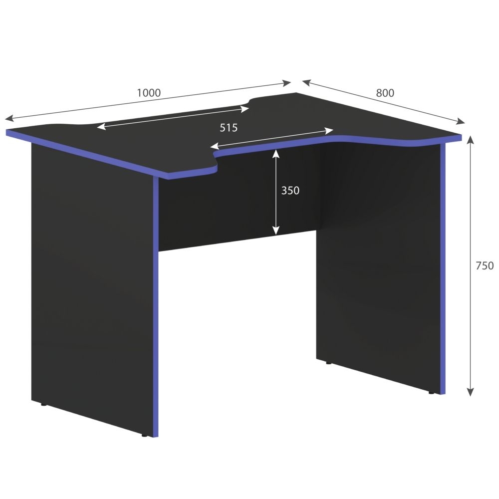 Игровой компьютерный стол SKILLL SKL 100CA антрацит/синий