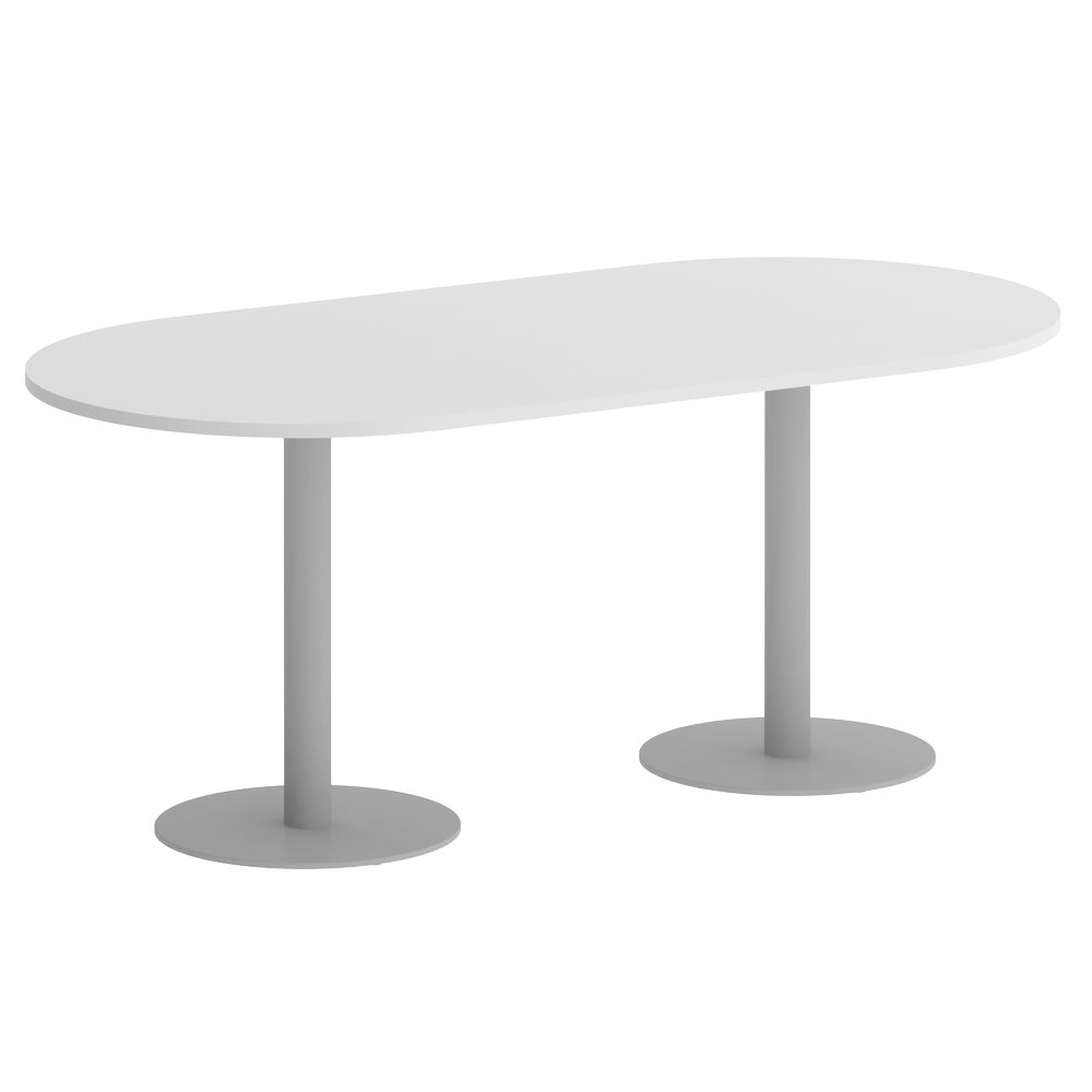 Стол овальный HOME OFFICE VR.SP-5-180.1 Белый Бриллиант/Серый металл
