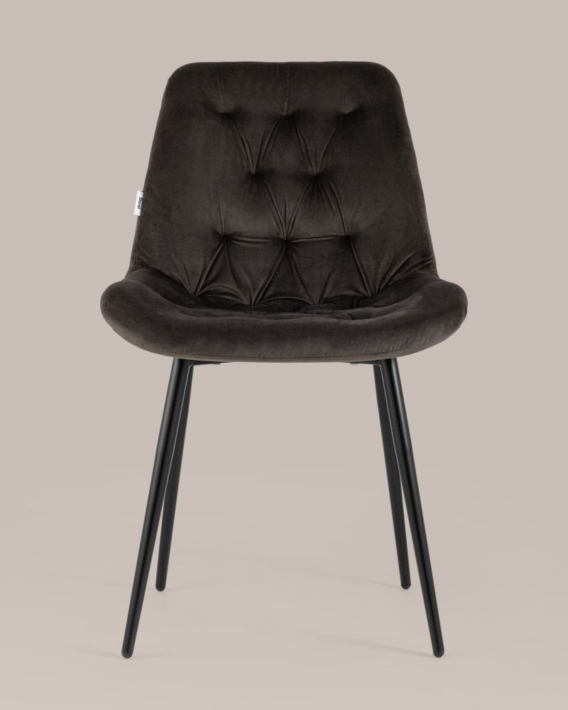 Стул Джастин велюр Темно-коричневый