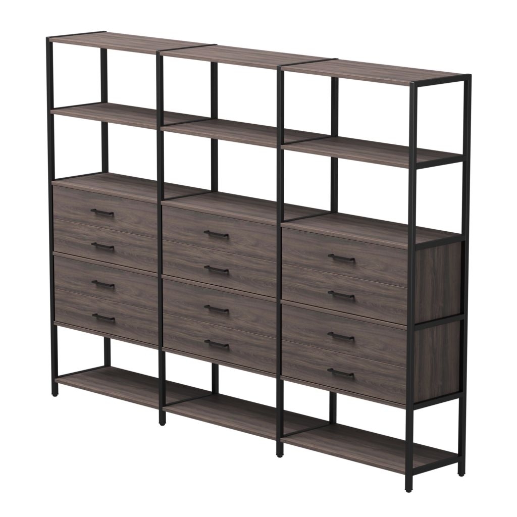 Набор стеллажных систем Everprof EVO №10 Дуб Пасадена Черный