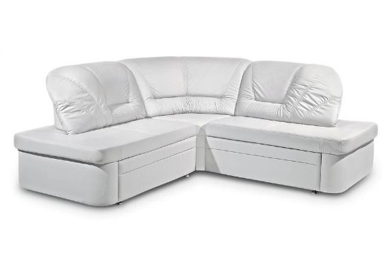 Диван угловой Премьер 01 Белый (кожа)
