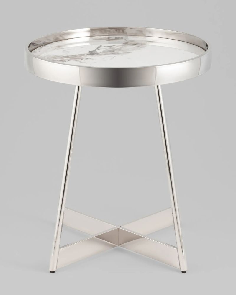 Журнальный стол Гера 50х50 см сталь серебро