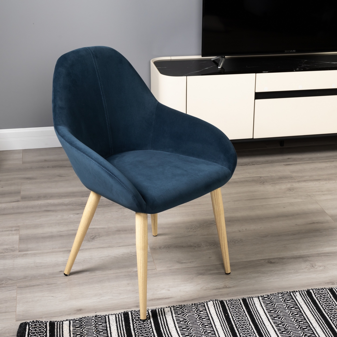 Стул Kent Diag blue/нат.дуб