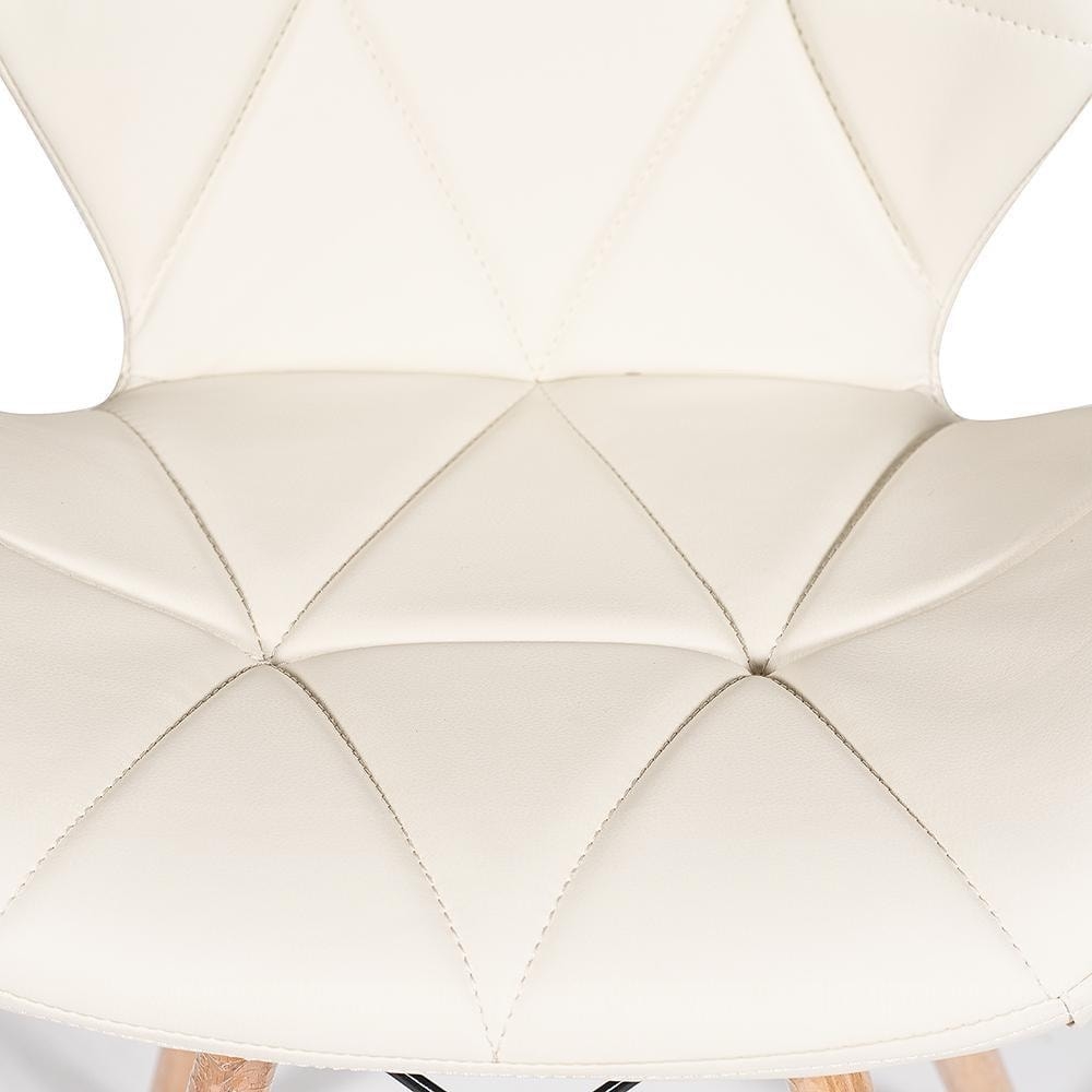 Стул STUTTGART (mod. 74) дерево береза/металл/экокожа, 42 х 52 х 72 х 45 см, слоновая кость /бук