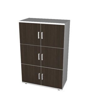 Шкаф-стеллаж трехъярусный,двухсекционный ПШС3.2-ПД1(6шт) дуб млечный/серый