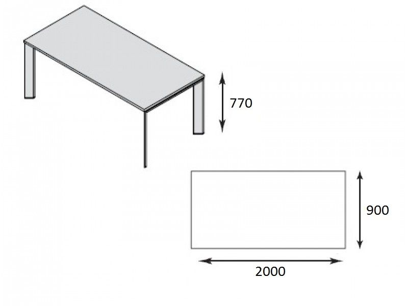 Стол L200 FERMO FE200 B/V3V2 ВЕНГЕ/ЧЕРНЫЙ