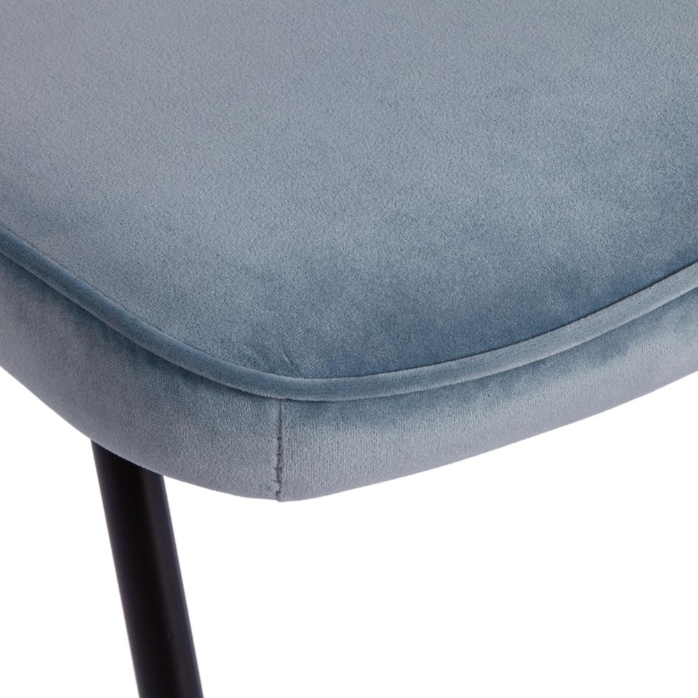 Стул SILVIA (mod. 0139124) / 1 шт. в упаковке металл/вельвет, 46,5х59х82,5 см, голубой S108 (SILVER BLUE 74)/черный