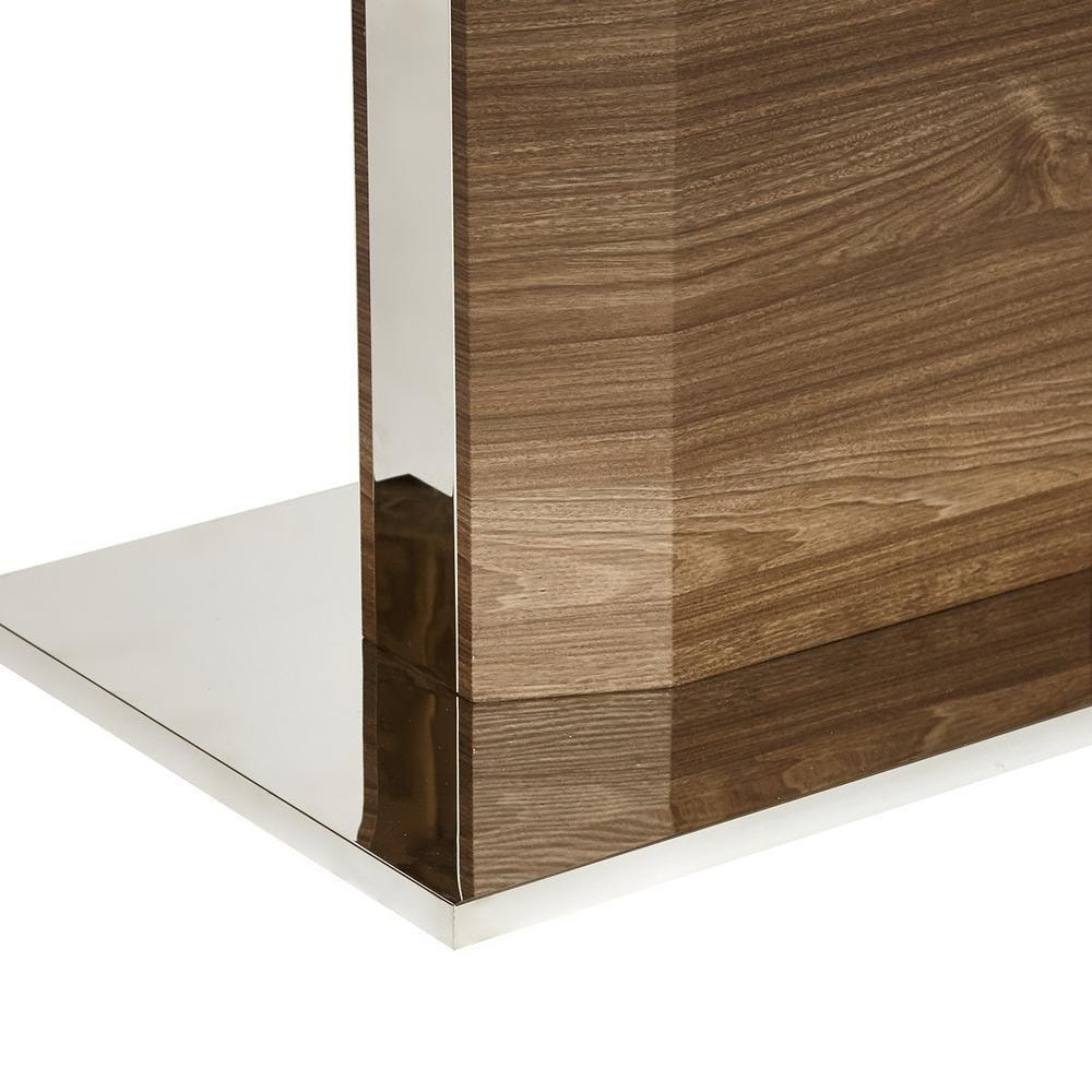 Стол RADCLIFFE ( Mod. EDT-VG002) мдф high glossy, закаленное стекло, 120/150x80x75, коричневый, стекло burning stone