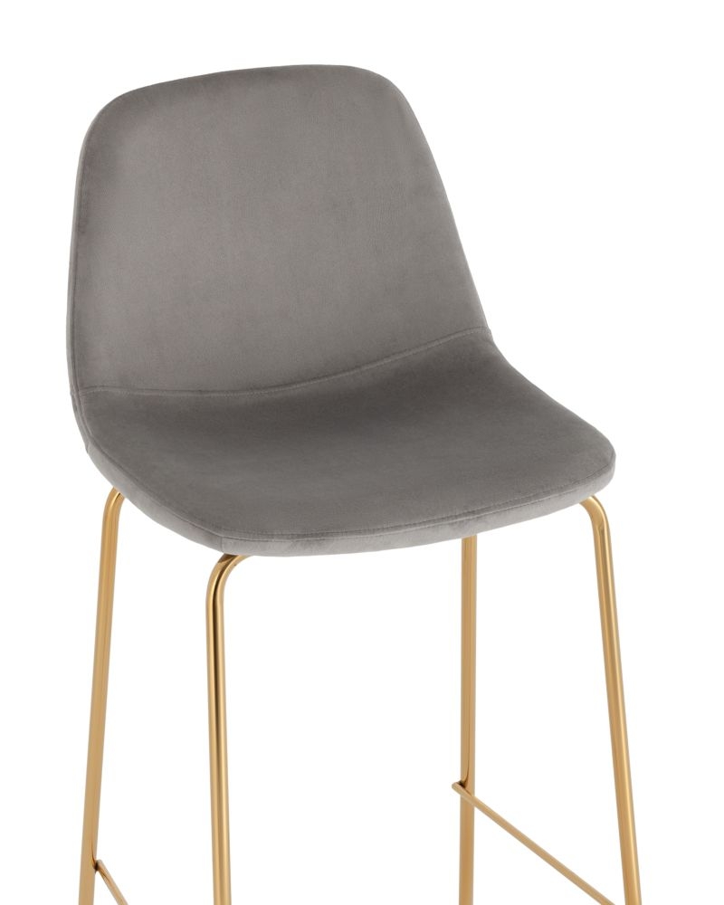 Комплект из двух стульев Валенсия SN велюр серый золотые ножки (2 шт)
