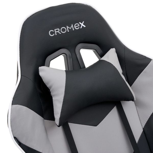 Кресло компьютерное CРОМЕКС (КРОМЕКС) Ваве ГМ-145 экокожа черное/серое / CROMEX Wave GM-145