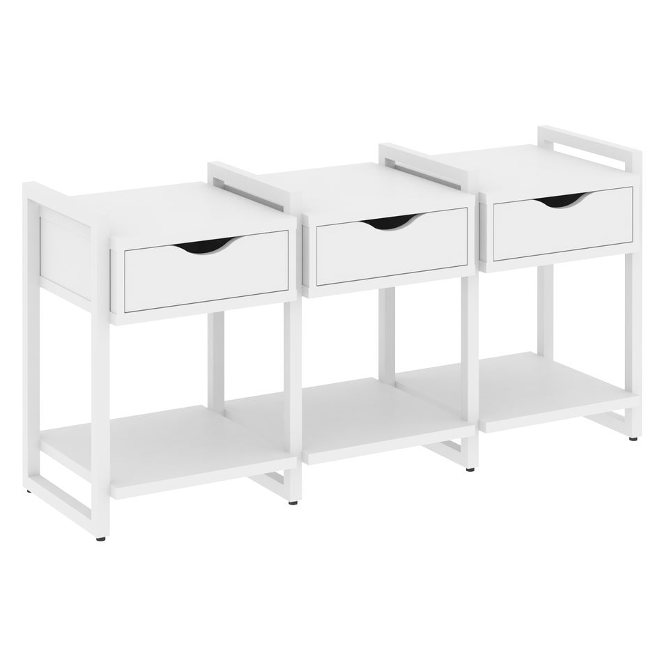 Тумба на регулируемых опорах наборная. Вариант №4 LOFT VR.L-TN-4.O Металл белый Белый Бриллиант