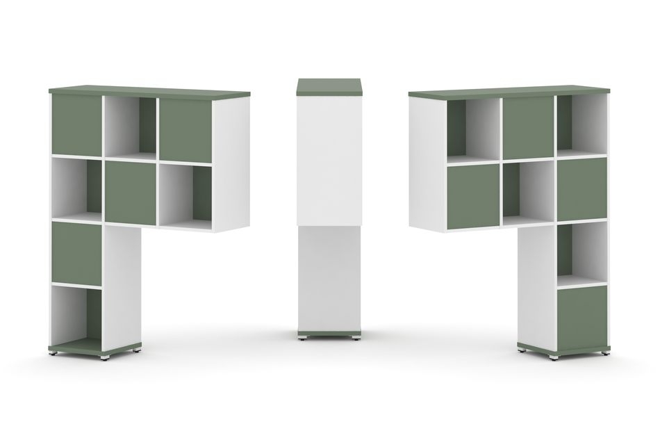 Надставка на стол высокая двухсторонняя + задняя стенка (8 шт.) CONCEPT CN.DNV-001 Кобо Белый бриллиант Белый металл