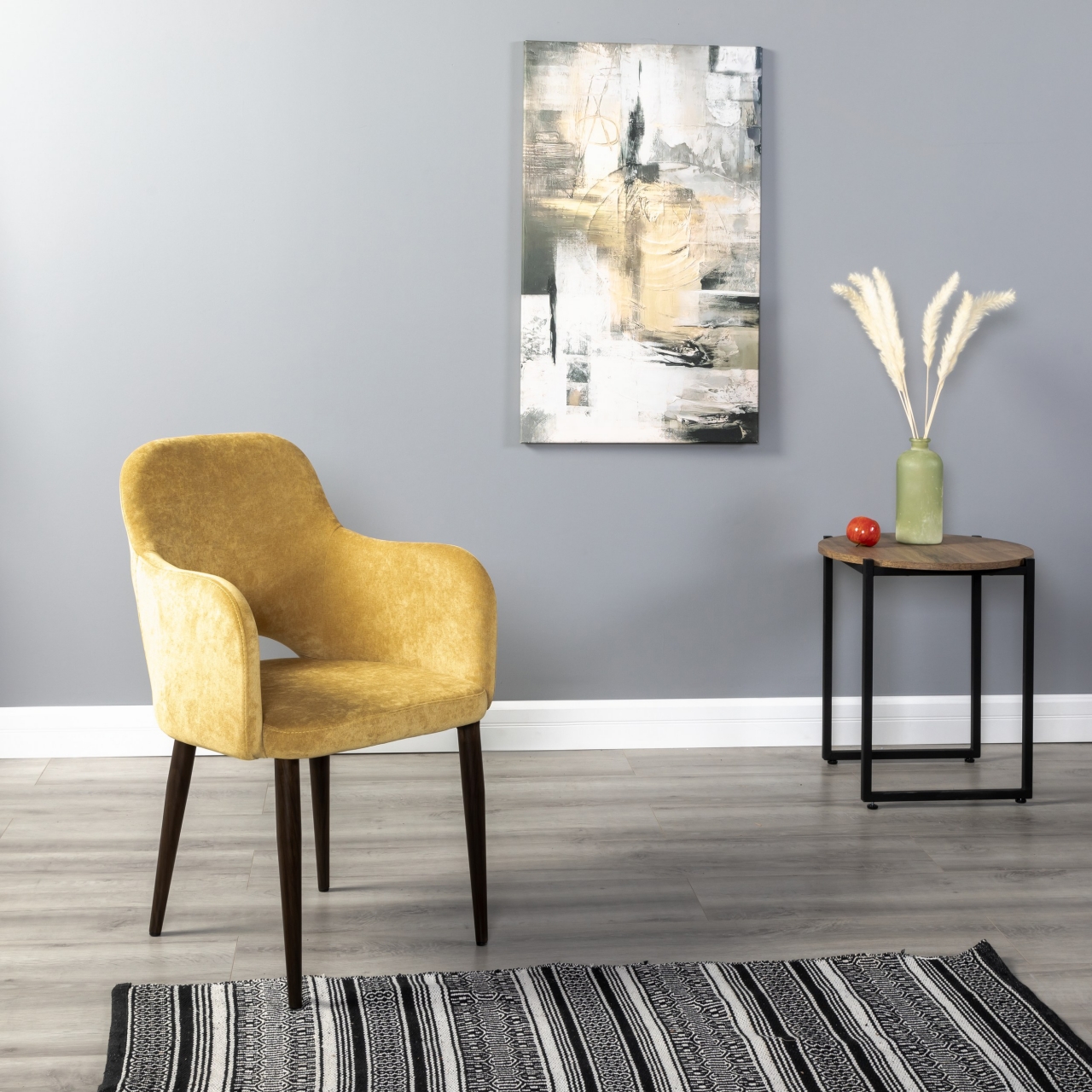 Кресло Ledger К желтый/т. орех