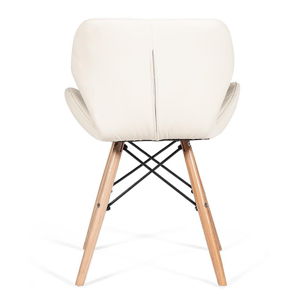 Стул STUTTGART (mod. 74) дерево береза/металл/экокожа, 42 х 52 х 72 х 45 см, слоновая кость /бук